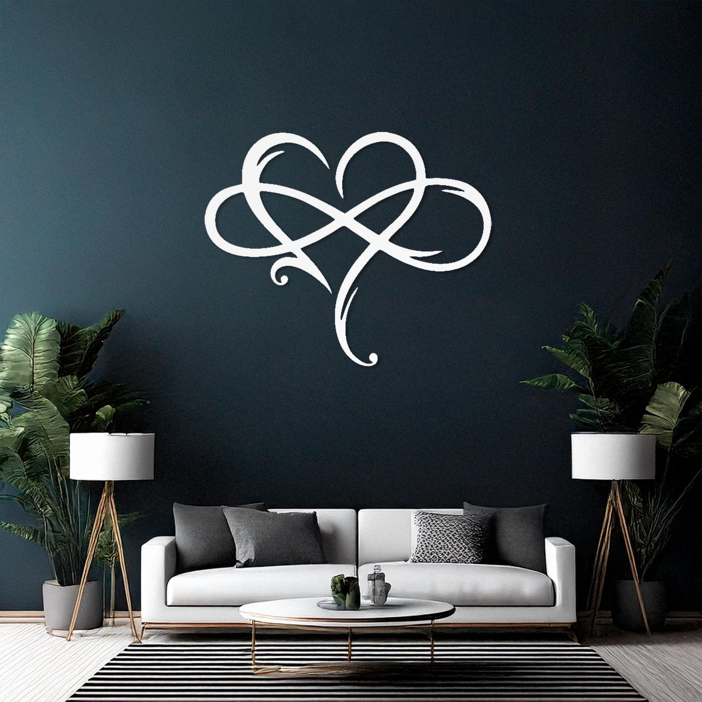 Infinity Love Metal Wall Art  Heart Steel Sign  Contemporary Bedroom Wall Decor  Couple Gift Idea Wall Hanging  Valentines Day Present