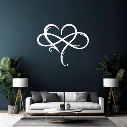 Infinity Love Metal Wall Art  Heart Steel Sign  Contemporary Bedroom Wall Decor  Couple Gift Idea Wall Hanging  Valentines Day Present