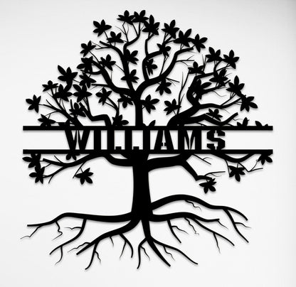 Personalized Family Name Metal Sign, Custom Wedding-Anniversary Gift, Last Name Plaque, Family Pictures Title, Tree of Life, Metal Wall Art