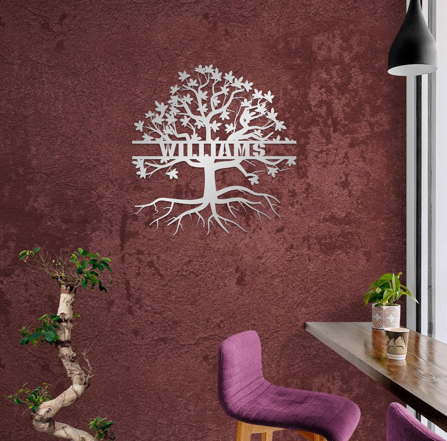 Personalized Family Name Metal Sign, Custom Wedding-Anniversary Gift, Last Name Plaque, Family Pictures Title, Tree of Life, Metal Wall Art