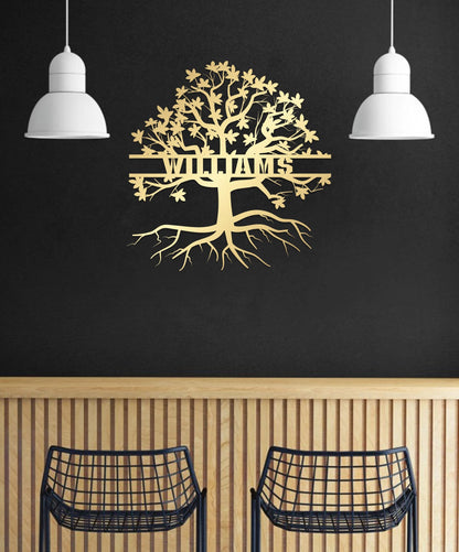 Personalized Family Name Metal Sign, Custom Wedding-Anniversary Gift, Last Name Plaque, Family Pictures Title, Tree of Life, Metal Wall Art