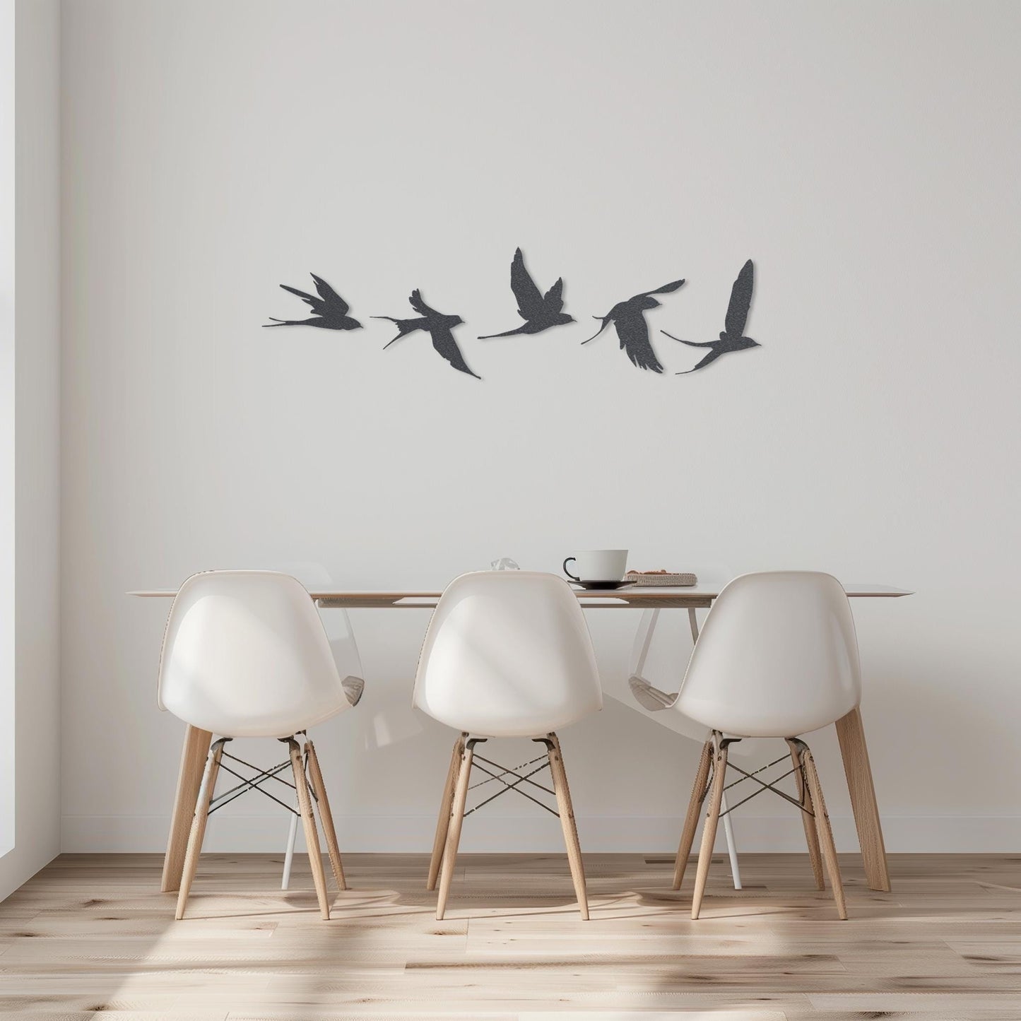 Set Of 5 Flying Birds Steel Wall Art  Flock Of Birds Decor  Decorative Metal Sign  Wall Hanging Sculpture  Indoor & Outdoor Decoration