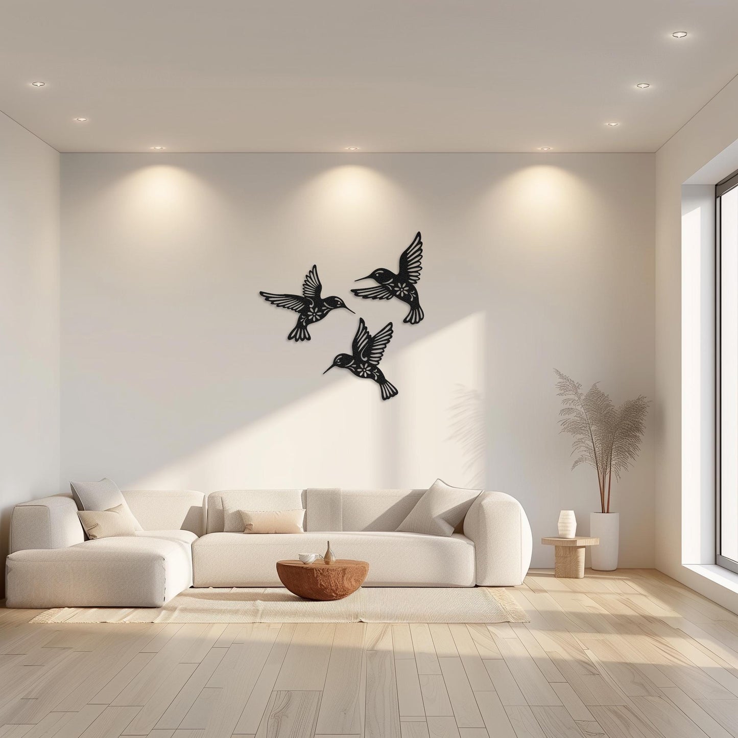 Set Of 3 Hummingbirds Steel Wall Art  Flock Of Birds Decor  Decorative Metal Sign  Wall Hanging Sculpture  Indoor & Outdoor Decoration