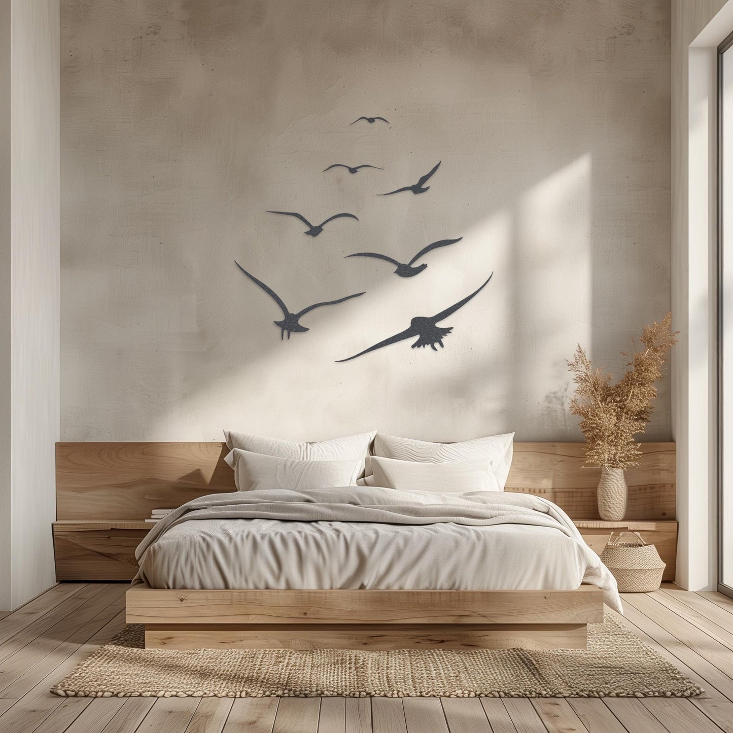 Set Of 7 Flying Birds Steel Wall Art  Flock Of Birds Decor  Decorative Metal Sign  Wall Hanging Sculpture  Indoor & Outdoor Decoration