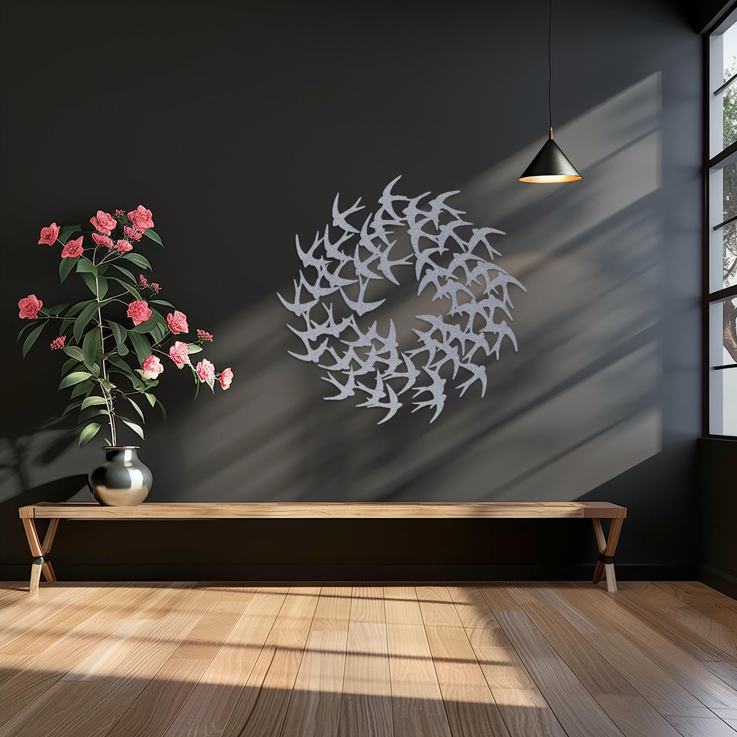 Flying Birds Steel Wall Art  Flock Of Birds Decor  Decorative Swallows Metal Sign  Wall Hanging Sculpture  Indoor & Outdoor Decoration