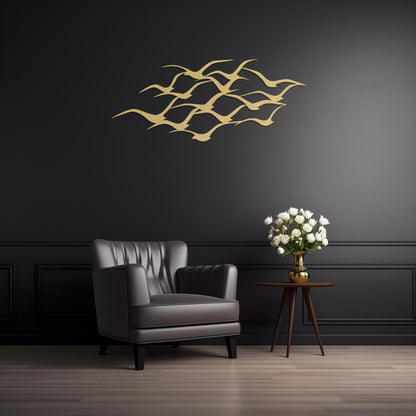 Flying Birds Steel Wall Art  Flock Of Birds Decor  Decorative Seagull Metal Sign  Wall Hanging Sculpture  Indoor & Outdoor Decoration