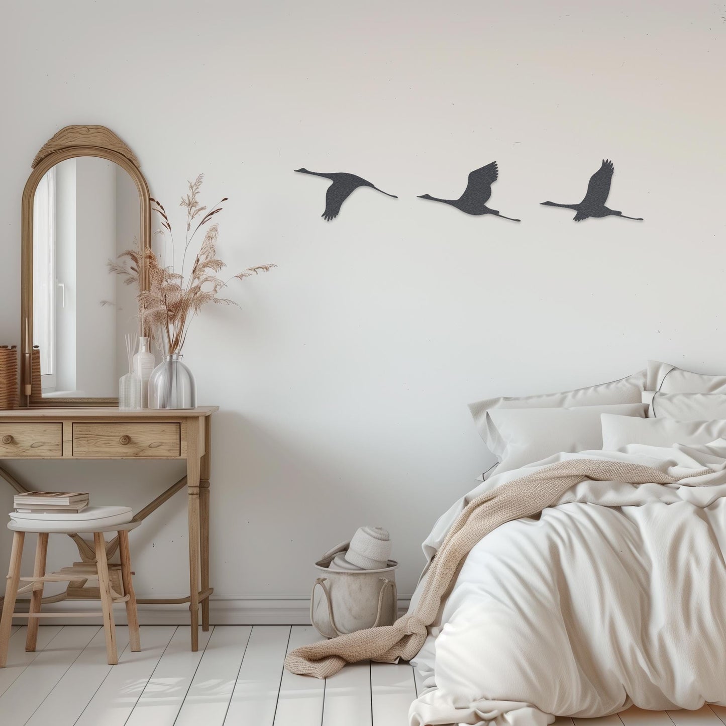 Set Of 3 Flying Birds Steel Wall Art  Flock Of Birds Decor  Decorative Metal Sign  Wall Hanging Sculpture  Indoor & Outdoor Decoration