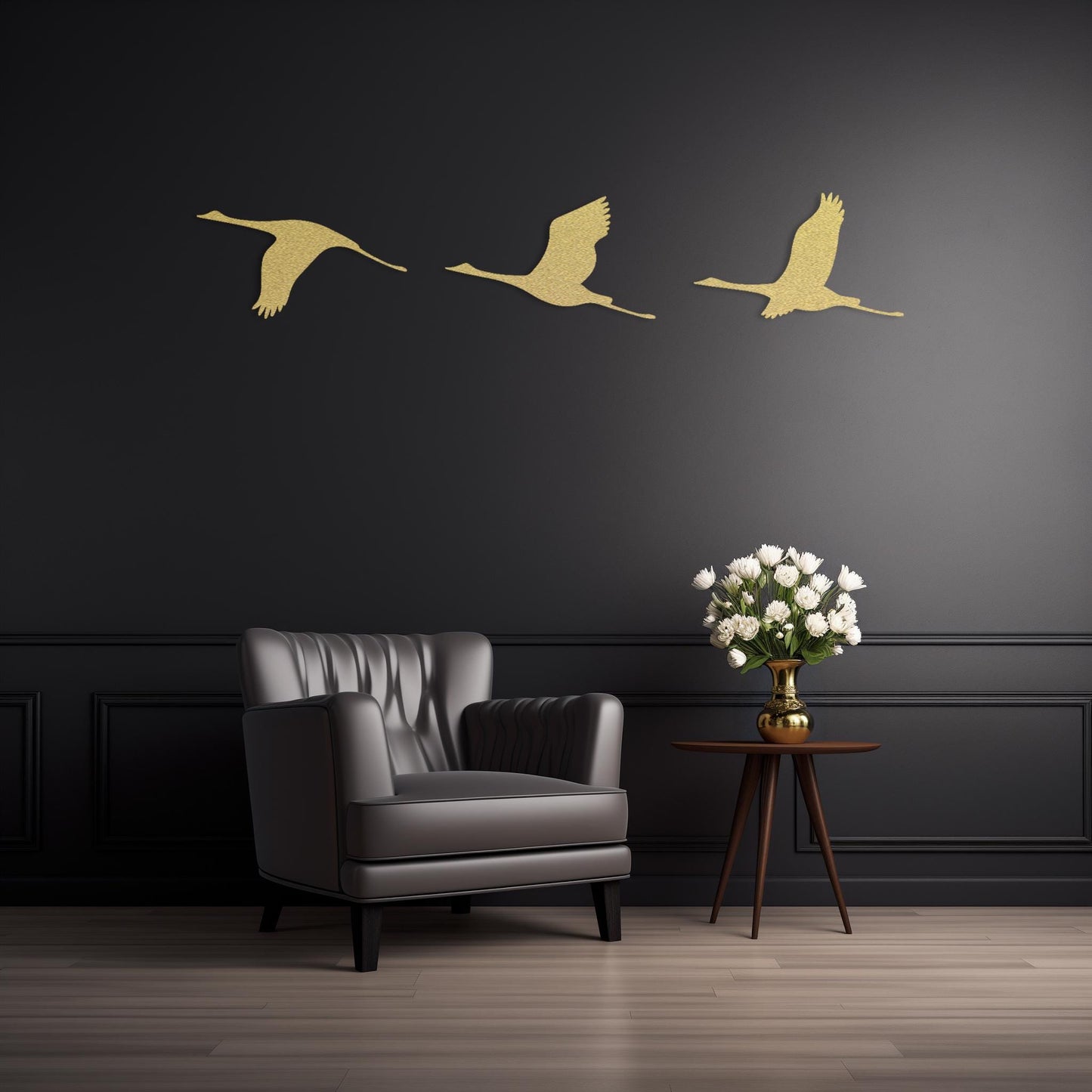 Set Of 3 Flying Birds Steel Wall Art  Flock Of Birds Decor  Decorative Metal Sign  Wall Hanging Sculpture  Indoor & Outdoor Decoration