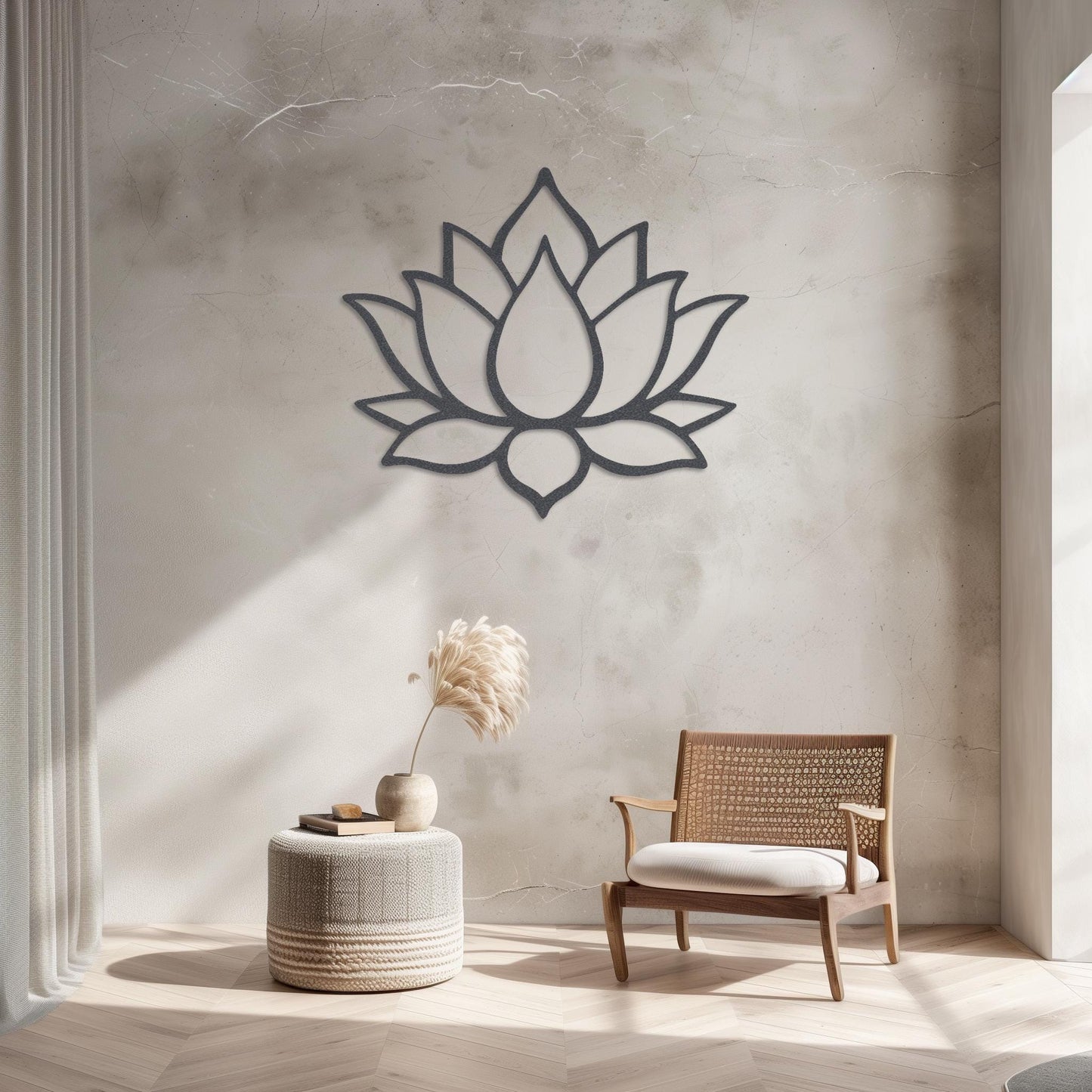 Lotus Flower Steel Sign • Yoga Metal Wall Art • Religious Zen Wall Decor • Decorative Geometry Wall Panel • Gym & Yoga Lovers Gift Ideas