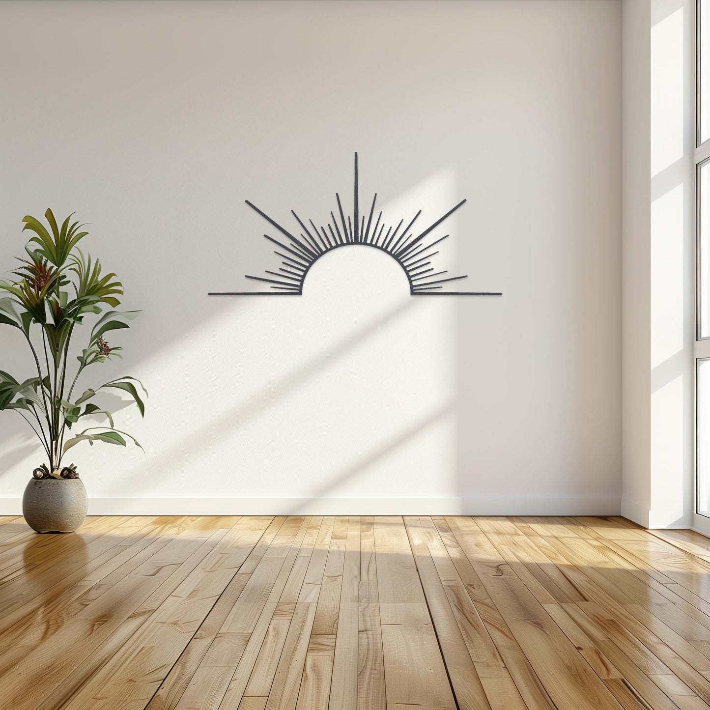 Decorative Sun Metal Wall Art  Sun Sculpture Steel Sign  Sunrise Wall Hanging  Minimalist One Line Art Decor  Modern Sunset Decoration