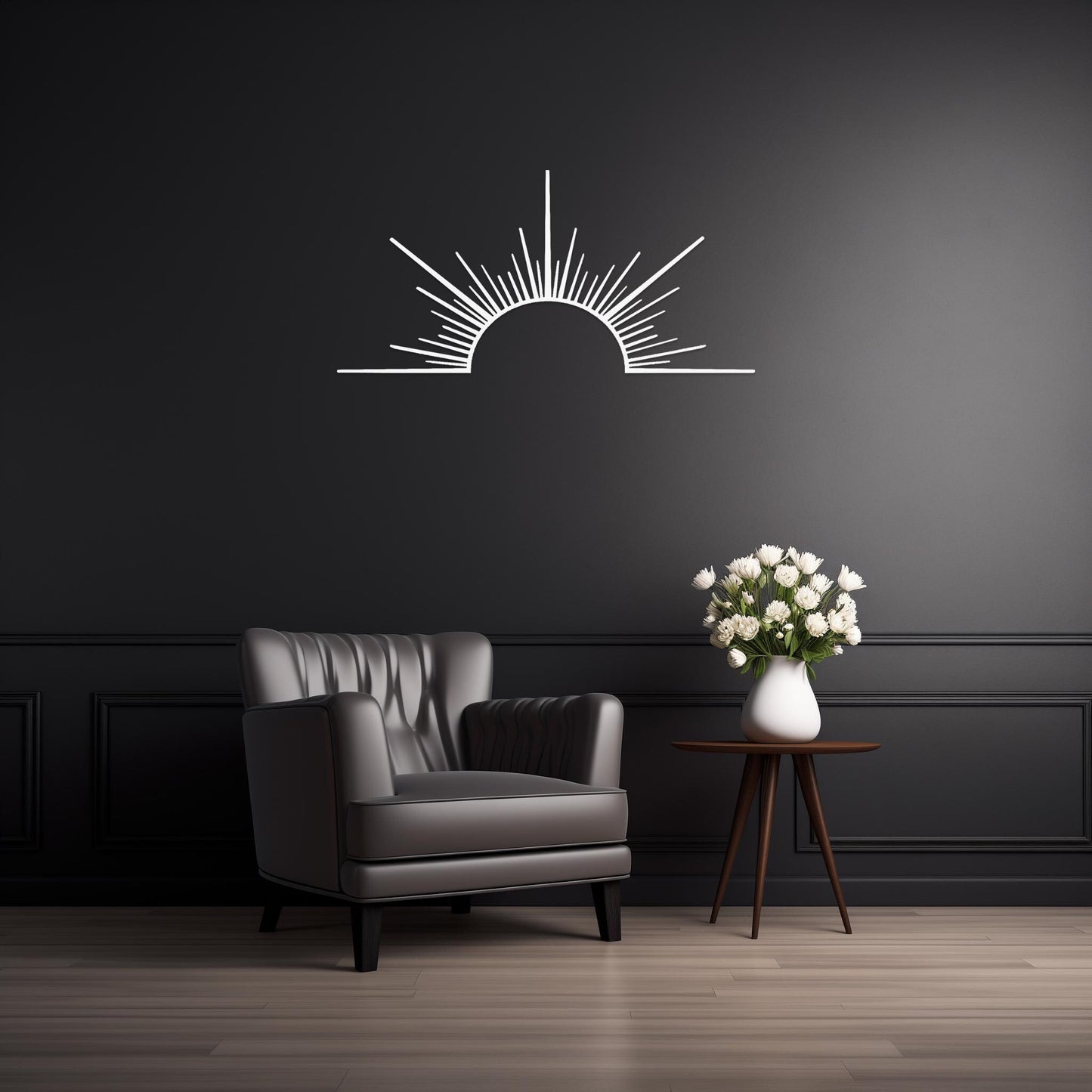 Decorative Sun Metal Wall Art  Sun Sculpture Steel Sign  Sunrise Wall Hanging  Minimalist One Line Art Decor  Modern Sunset Decoration