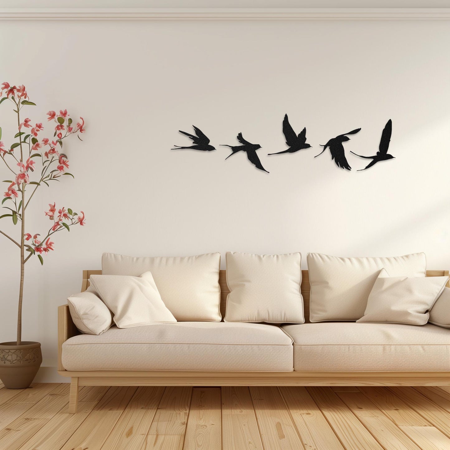 Set Of 5 Flying Birds Steel Wall Art  Flock Of Birds Decor  Decorative Metal Sign  Wall Hanging Sculpture  Indoor & Outdoor Decoration