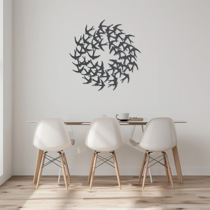 Flying Birds Steel Wall Art  Flock Of Birds Decor  Decorative Swallows Metal Sign  Wall Hanging Sculpture  Indoor & Outdoor Decoration