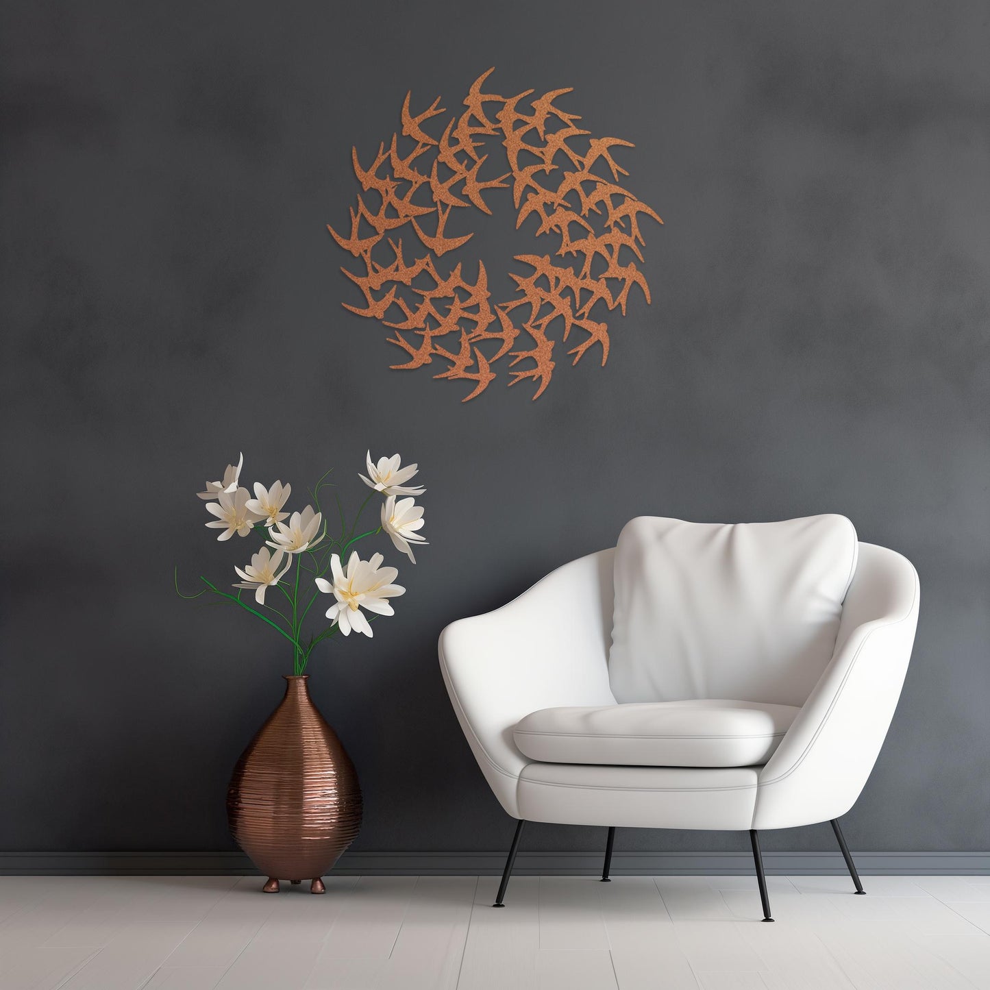Flying Birds Steel Wall Art  Flock Of Birds Decor  Decorative Swallows Metal Sign  Wall Hanging Sculpture  Indoor & Outdoor Decoration