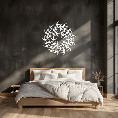 Flying Birds Steel Wall Art  Flock Of Birds Decor  Decorative Swallows Metal Sign  Wall Hanging Sculpture  Indoor & Outdoor Decoration