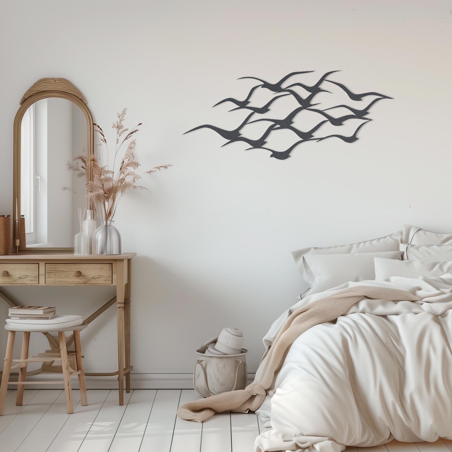 Flying Birds Steel Wall Art  Flock Of Birds Decor  Decorative Seagull Metal Sign  Wall Hanging Sculpture  Indoor & Outdoor Decoration