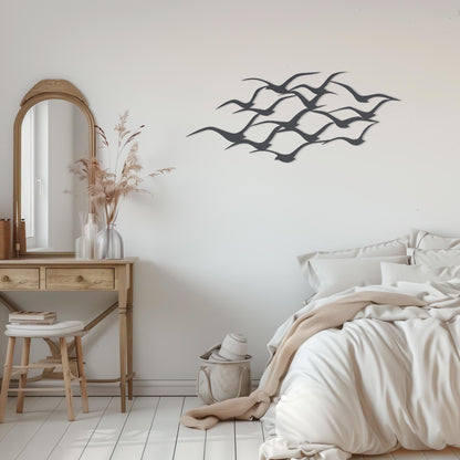 Flying Birds Steel Wall Art  Flock Of Birds Decor  Decorative Seagull Metal Sign  Wall Hanging Sculpture  Indoor & Outdoor Decoration