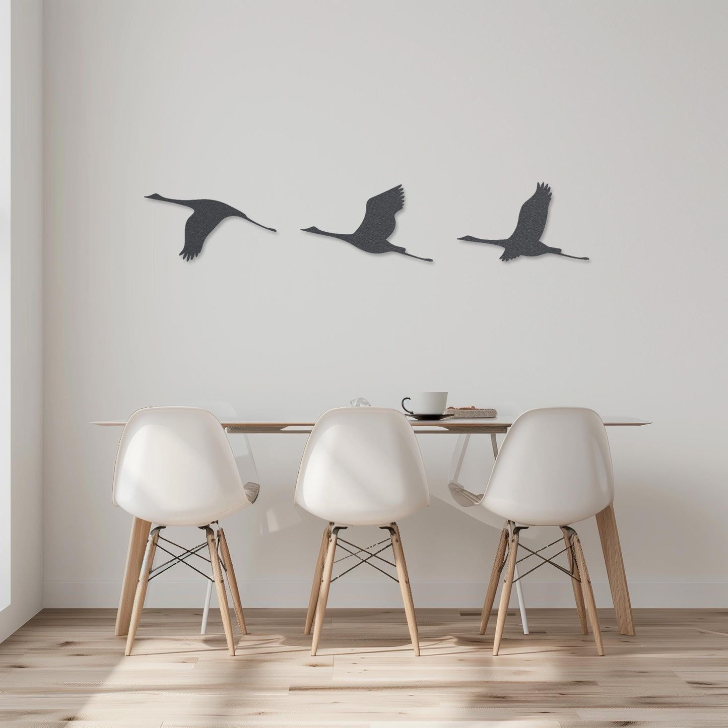 Set Of 3 Flying Birds Steel Wall Art  Flock Of Birds Decor  Decorative Metal Sign  Wall Hanging Sculpture  Indoor & Outdoor Decoration