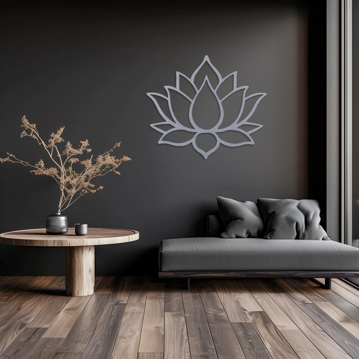 Lotus Flower Steel Sign • Yoga Metal Wall Art • Religious Zen Wall Decor • Decorative Geometry Wall Panel • Gym & Yoga Lovers Gift Ideas