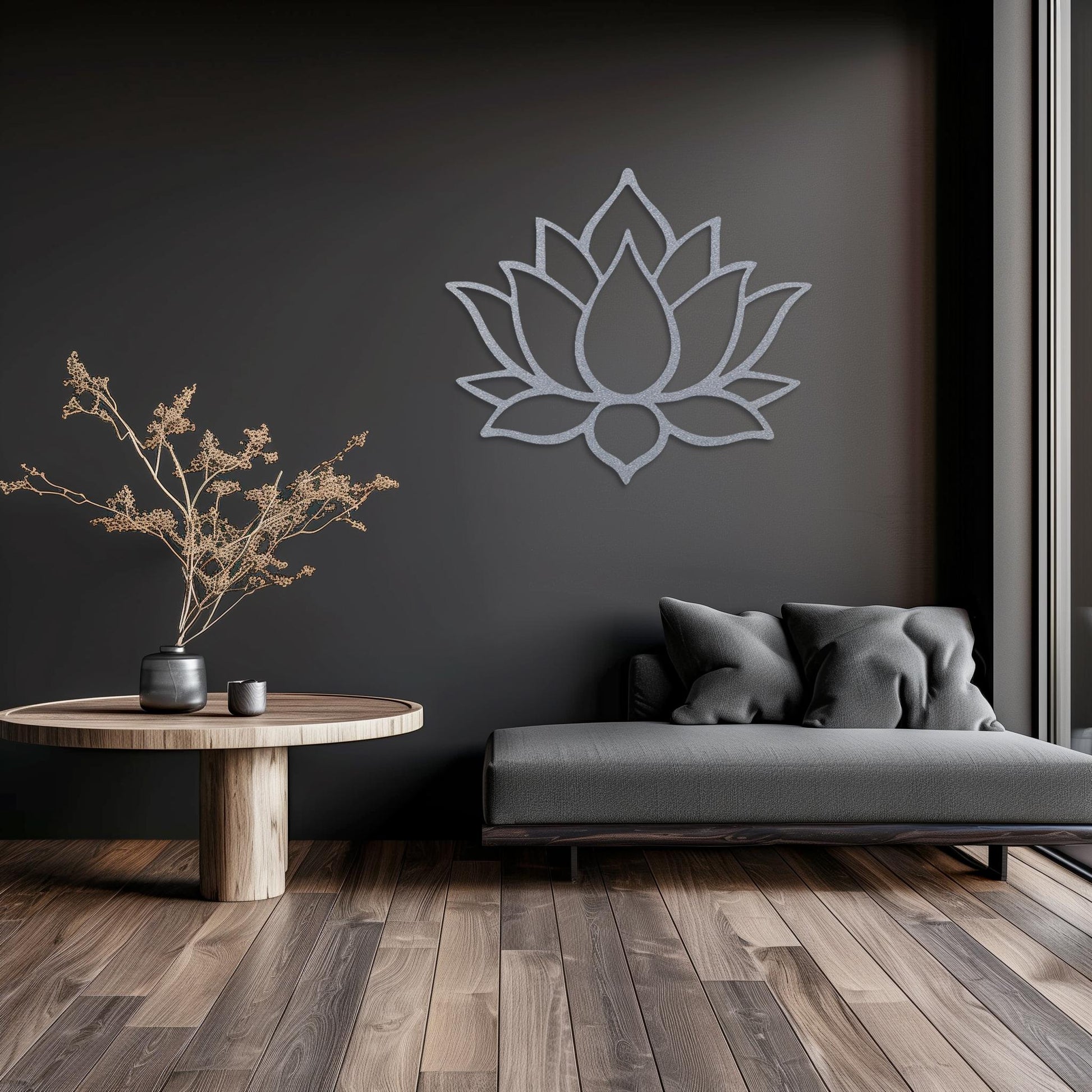 Lotus Flower Steel Sign • Yoga Metal Wall Art • Religious Zen Wall Decor • Decorative Geometry Wall Panel • Gym & Yoga Lovers Gift Ideas