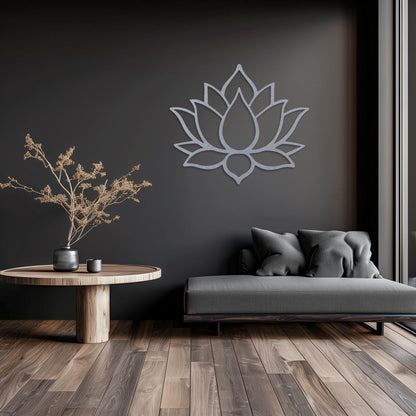 Lotus Flower Steel Sign  Yoga Metal Wall Art  Religious Zen Wall Decor  Decorative Geometry Wall Panel  Gym & Yoga Lovers Gift Ideas