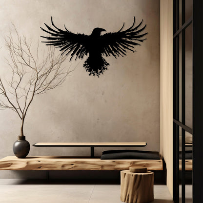 Raven Metal Viking Wall Art, Odin's Ravens, Norse Raven Mythology Art, Viking Raven Decor, Black Raven, Nordische Wall Decor, Viking Stuff