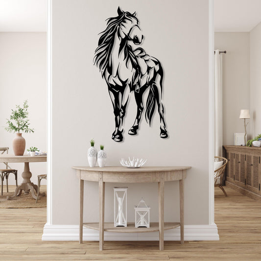 Metal Horse Wall Art, Horse Home Decor Extra Large Wall Sign, Wildlife Horse Lover Gift, Farmhouse Wall Decor, Modern Unique Interior Decor