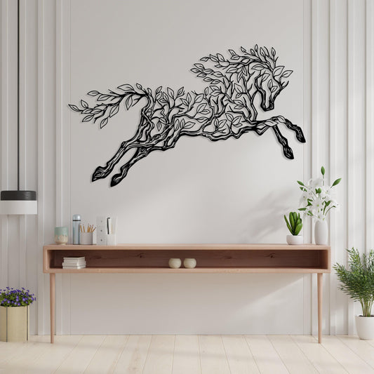 Tree Horse Metal Wall Art, Horse Wall Decor, Horse Lover Gift, Farmhouse Decor, Metal Wall Decor,Horse Home Decor,Tree Lover Gift,Horse Sign
