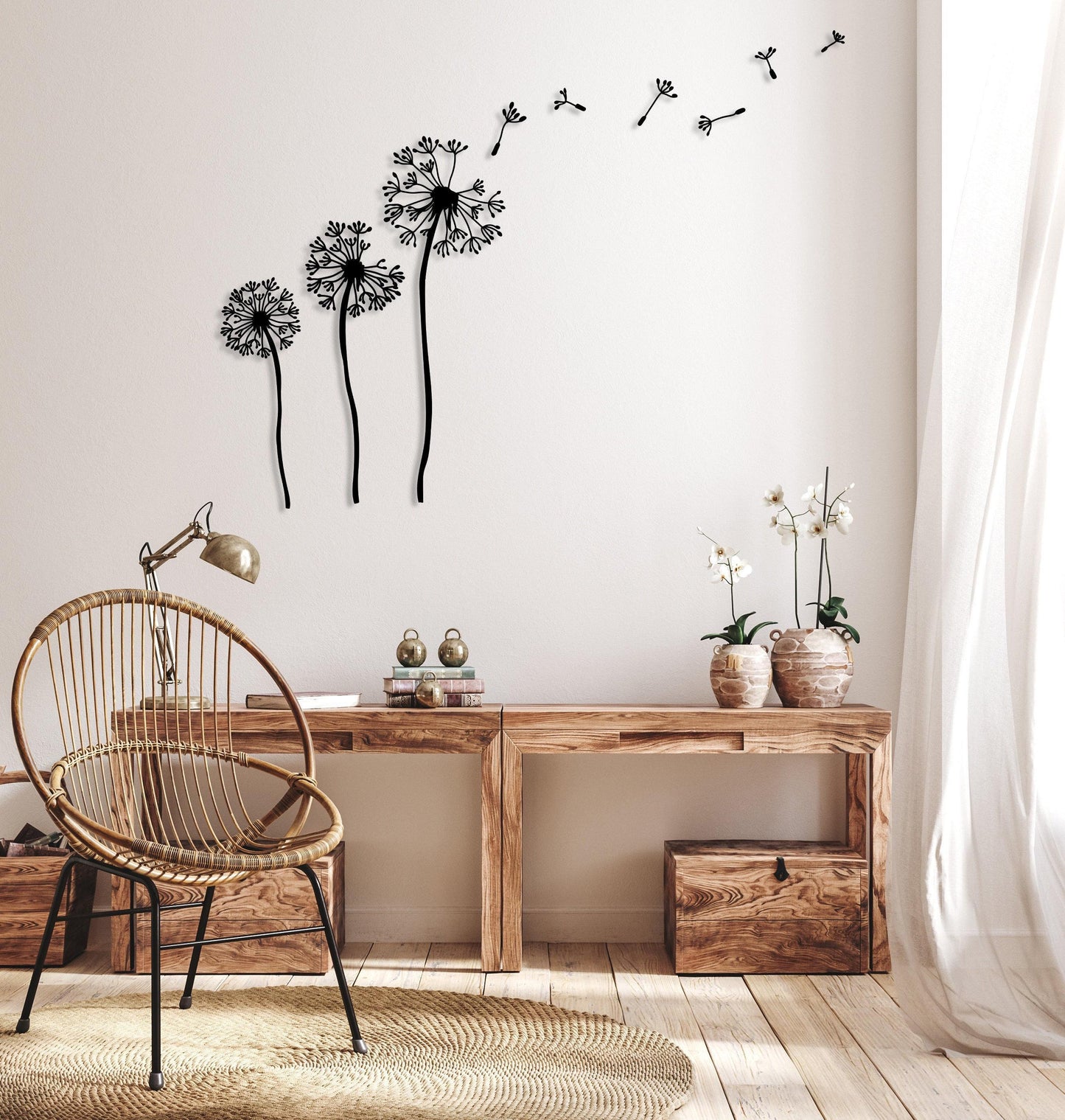 Dandelion Flower Metal Wall Decor, Dandelion Wall Art, Unique Home Decor, Livingroom Nature Decor, Patel Dandelion, Pusteblume Flying Seeds