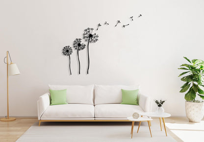 Dandelion Flower Metal Wall Decor, Dandelion Wall Art, Unique Home Decor, Livingroom Nature Decor, Patel Dandelion, Pusteblume Flying Seeds