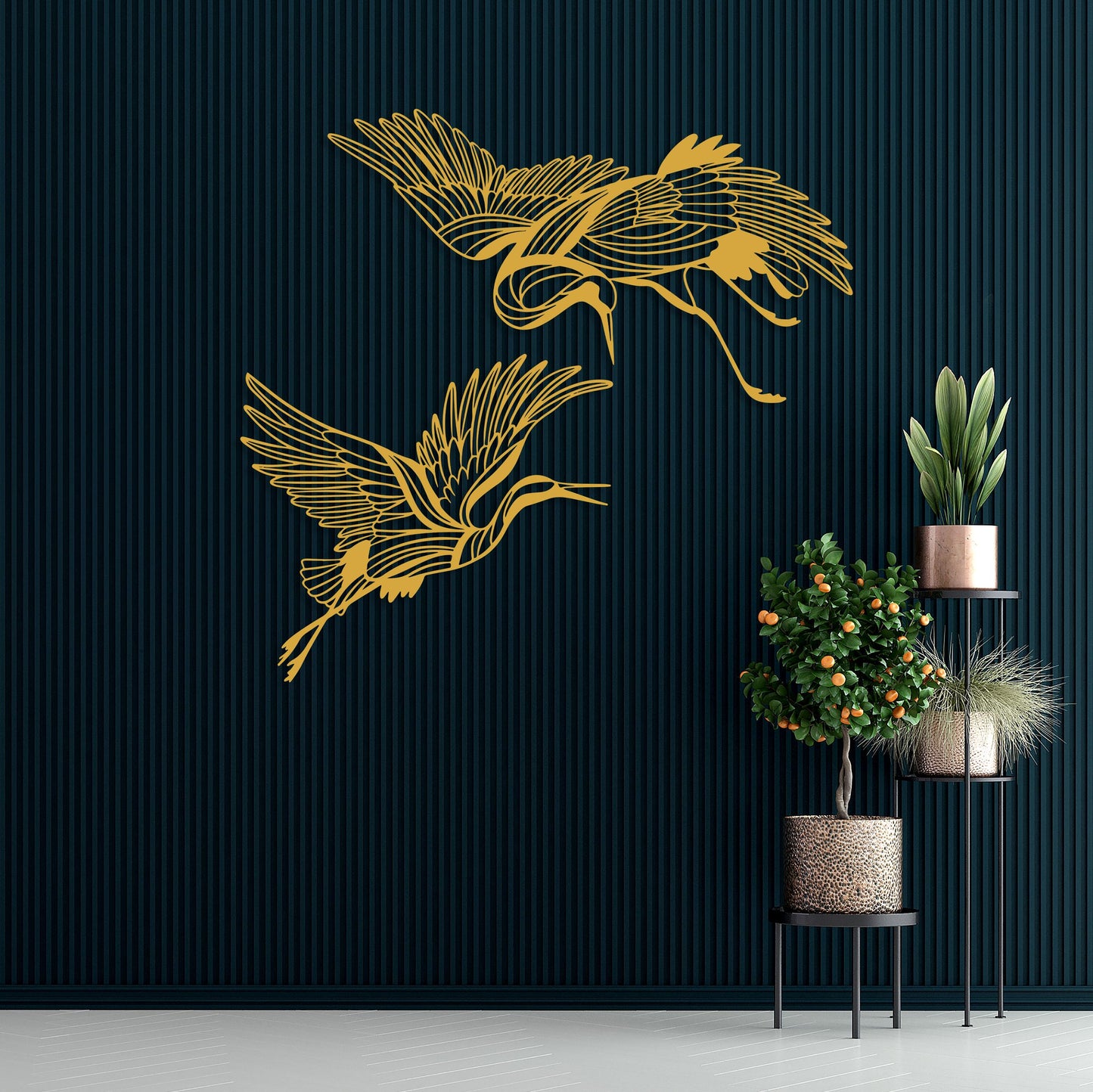 Crane Metal Wall Art Set of 2, Metal Crane Birds, Birds Lover Gift, Flying Birds Wall Decor, Metal Crane Wall Decor, Boho Livingroom Decor