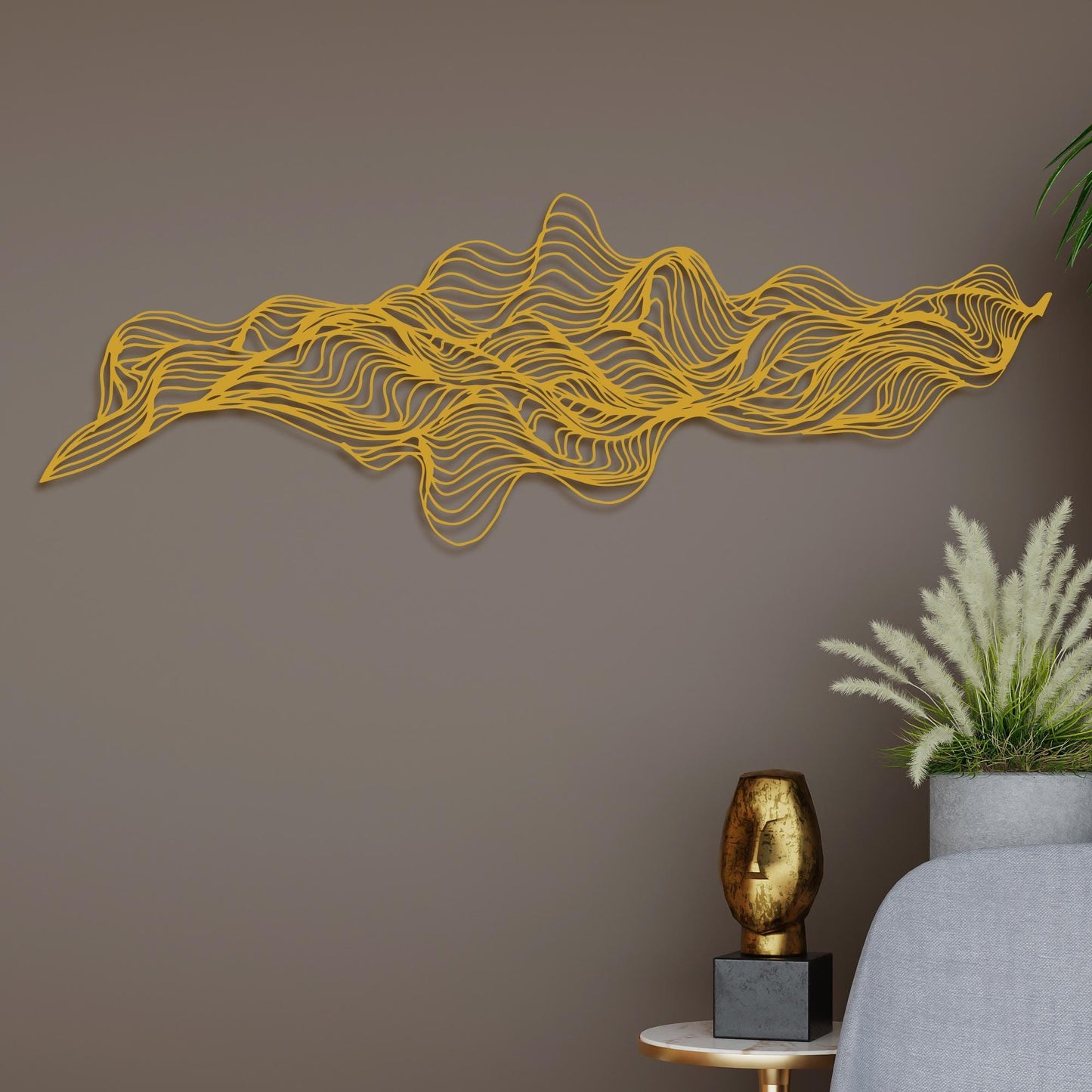 Minimalist Line Metal Wall Art, Living Room Wall Sculpture, Modern Abstract Home Decor, Unique Wall Decor Gift, Luxury Art, Home Decor Gift
