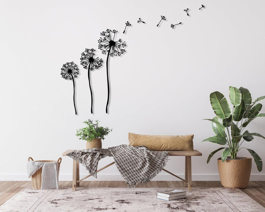Dandelion Flower Metal Wall Decor, Dandelion Wall Art, Unique Home Decor, Livingroom Nature Decor, Patel Dandelion, Pusteblume Flying Seeds