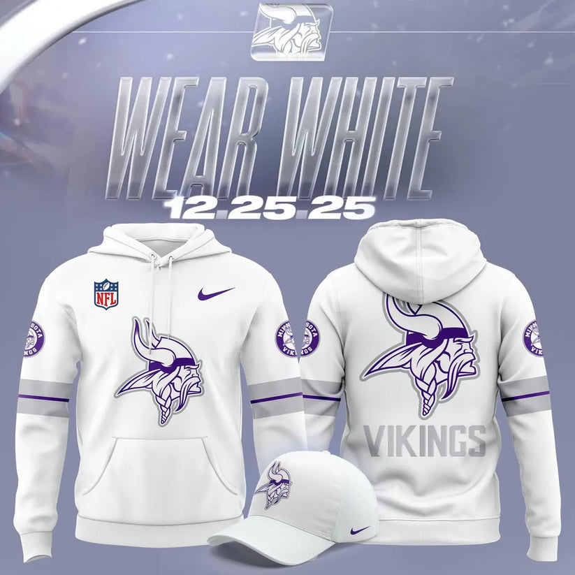 White Minnesota Vikings Hoodie