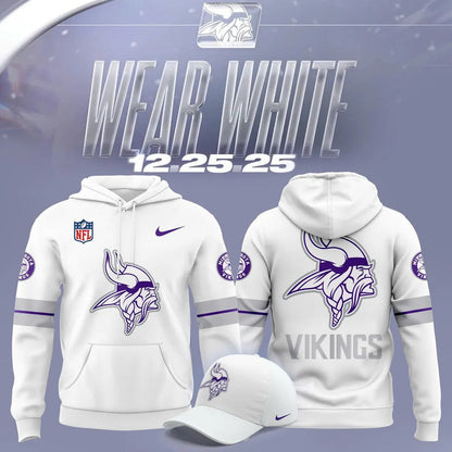 White Minnesota Vikings Hoodie
