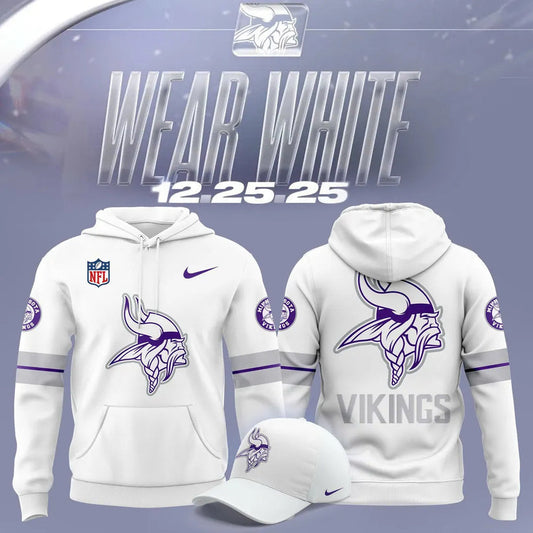 White Minnesota Vikings Hoodie