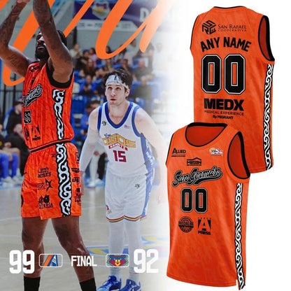 Atléticos Custom Name & Number Orange Basketball Jersey – Premium Fan Edition
