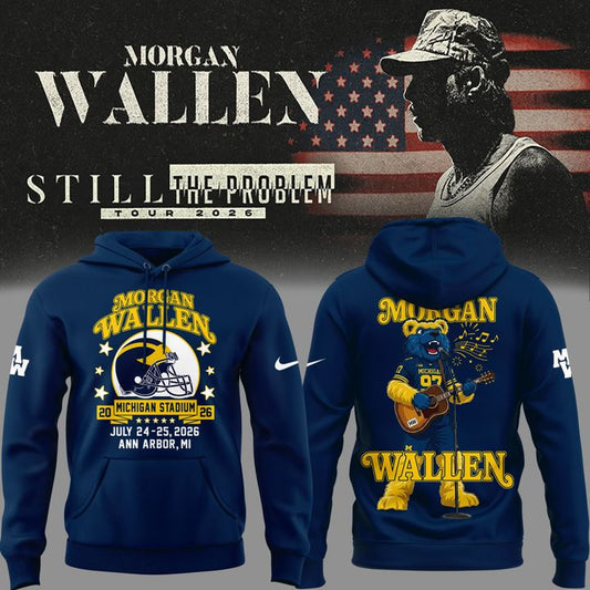 Exclusive Hoodie Morgan Wallen x Michigan Wolverines Football - Still The Problem Tour 2026 Hoodie