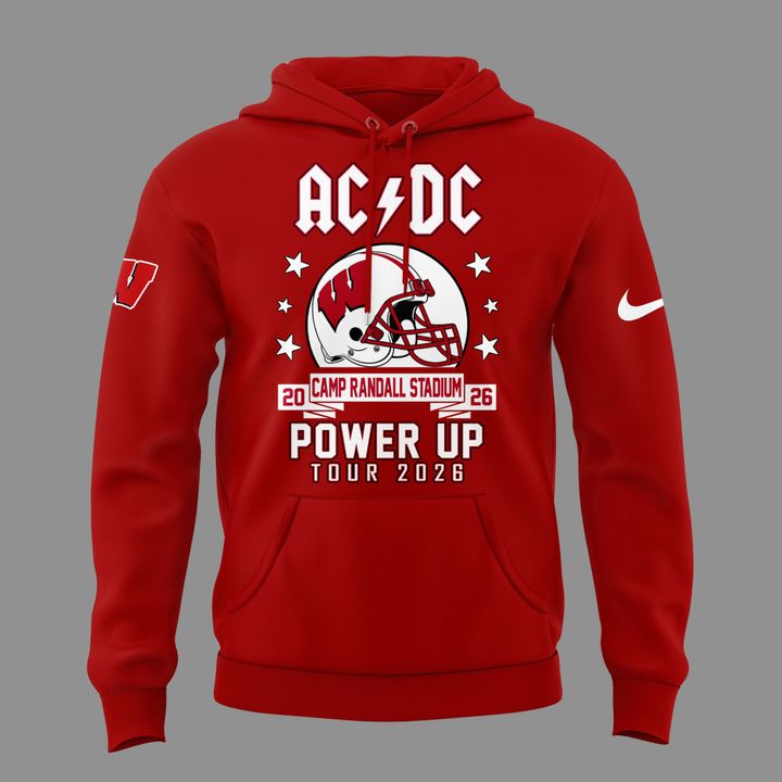 02. Hoodie AC/DC x Wisconsin Badgers Football - Power Up Tour 2026 Hoodie