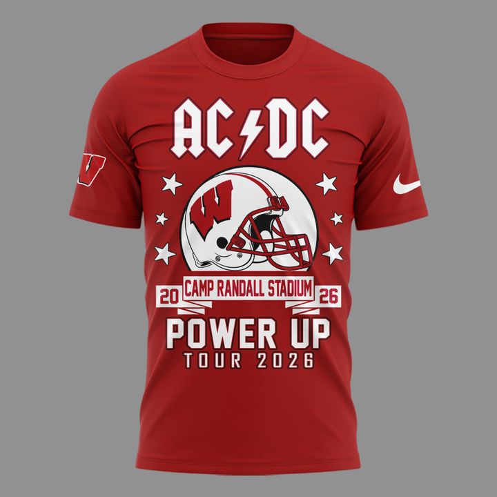 03. Exclusive AC/DC x Wisconsin Badgers Football - Power Up Tour 2026 T-Shirt