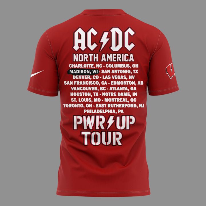 03. Exclusive AC/DC x Wisconsin Badgers Football - Power Up Tour 2026 T-Shirt