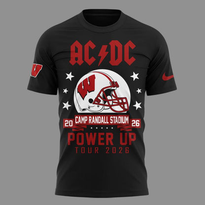 05. Limited Edition AC/DC x Wisconsin Badgers Football - Power Up Tour 2026 T-Shirt