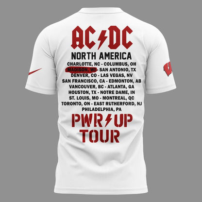 07. Exclusive Tshirt AC/DC x Wisconsin Badgers Football - Power Up Tour 2026 T-Shirt