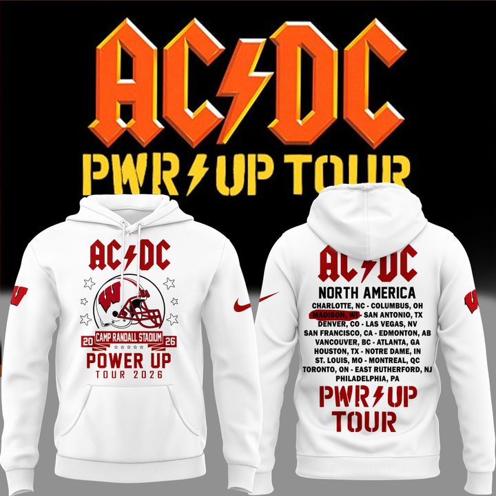 08. Perfect Hoodie AC/DC x Wisconsin Badgers Football - Power Up Tour 2026 Hoodie
