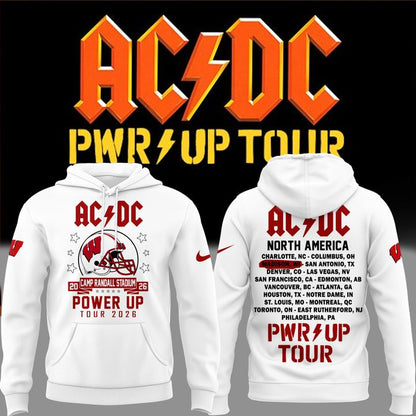 08. Perfect Hoodie AC/DC x Wisconsin Badgers Football - Power Up Tour 2026 Hoodie