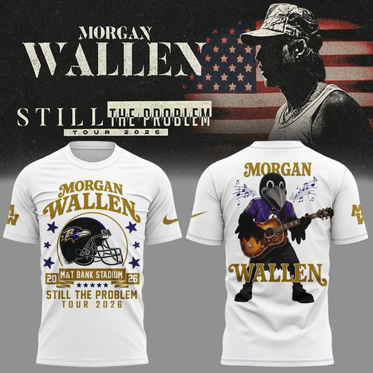 01.2. Perfect Tshirt Morgan Wallen x Baltimore Ravens - Still The Problem Tour 2026 T-Shirt
