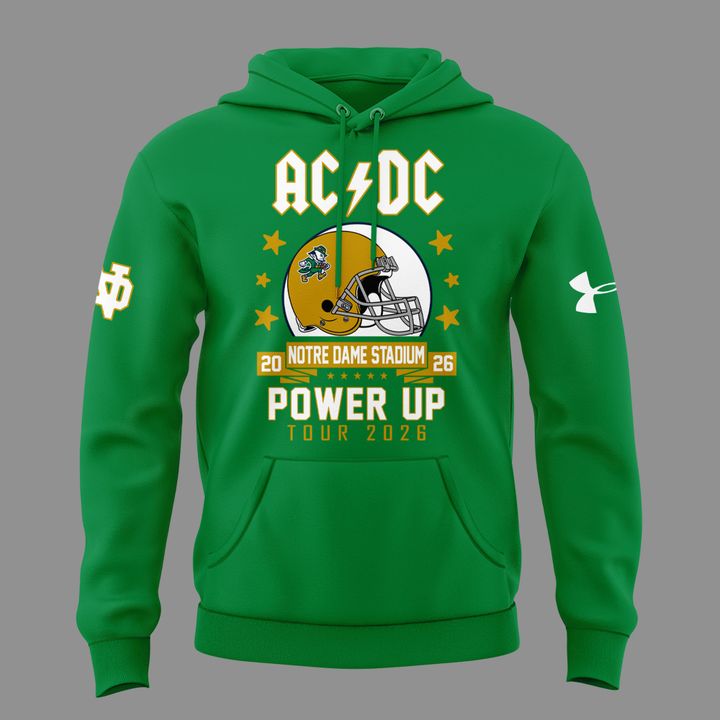 01.4. Limited Hoodie Power Up Tour 2026 - AC/DC x Notre Dame Football Hoodie