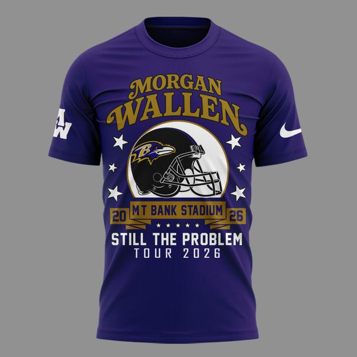 02.2. Still The Problem Tour 2026 - Morgan Wallen x Baltimore Ravens T-Shirt