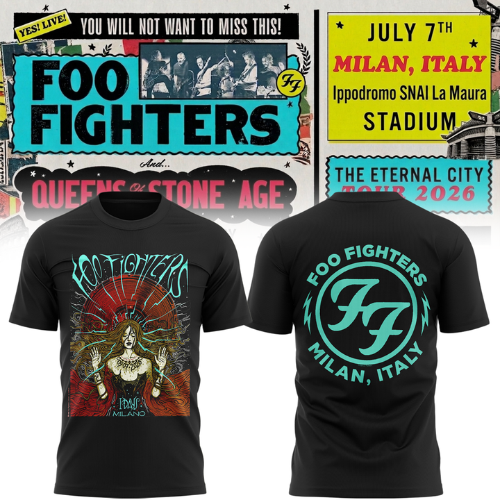 Exclusive Foo Fighters I-Days Milano 2026 T-shirt