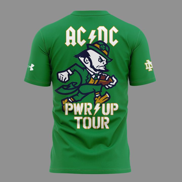001. New Tshirt AC/DC x Notre Dame Football - Power Up Tour 2026 T-Shirt